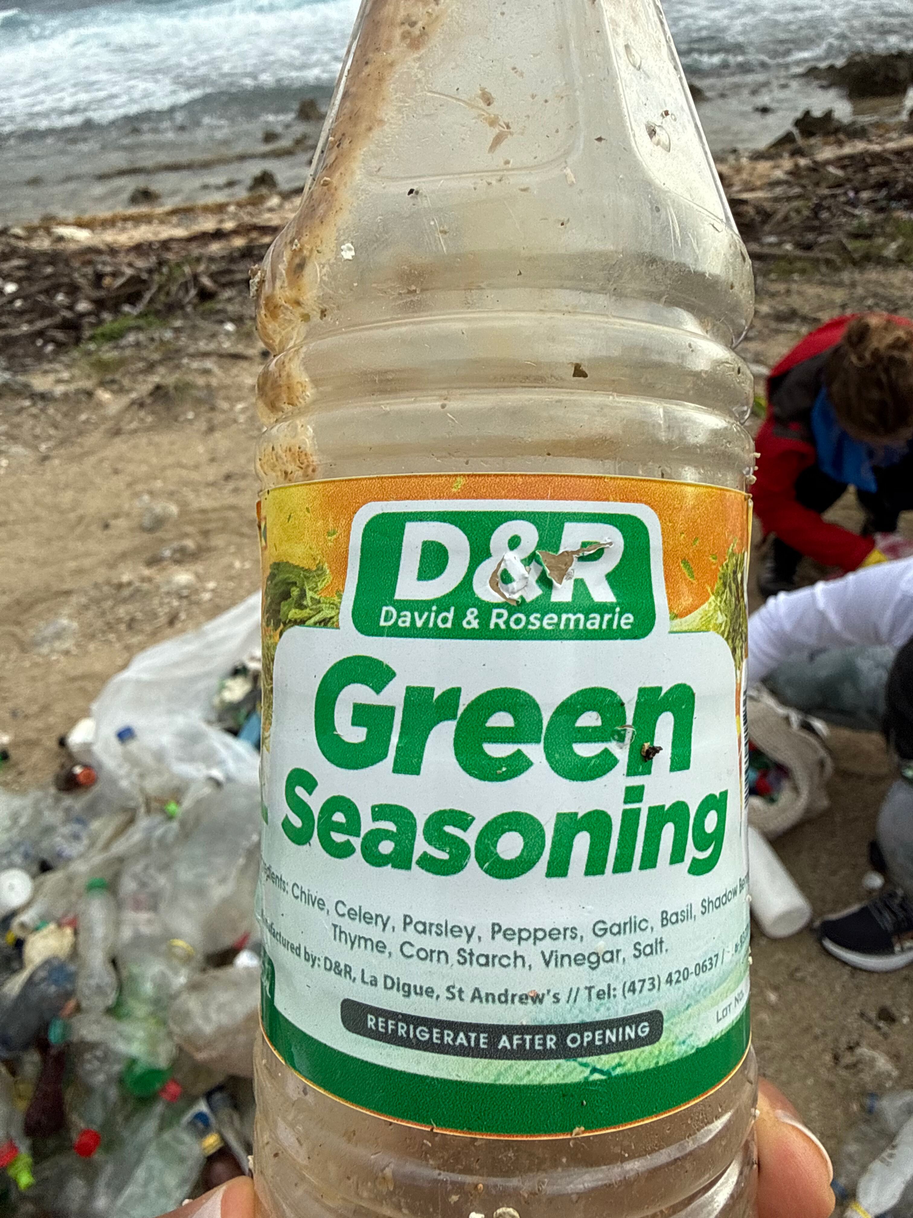 Green seasoning bottle from Grenada, a Caribbean neighbor.
