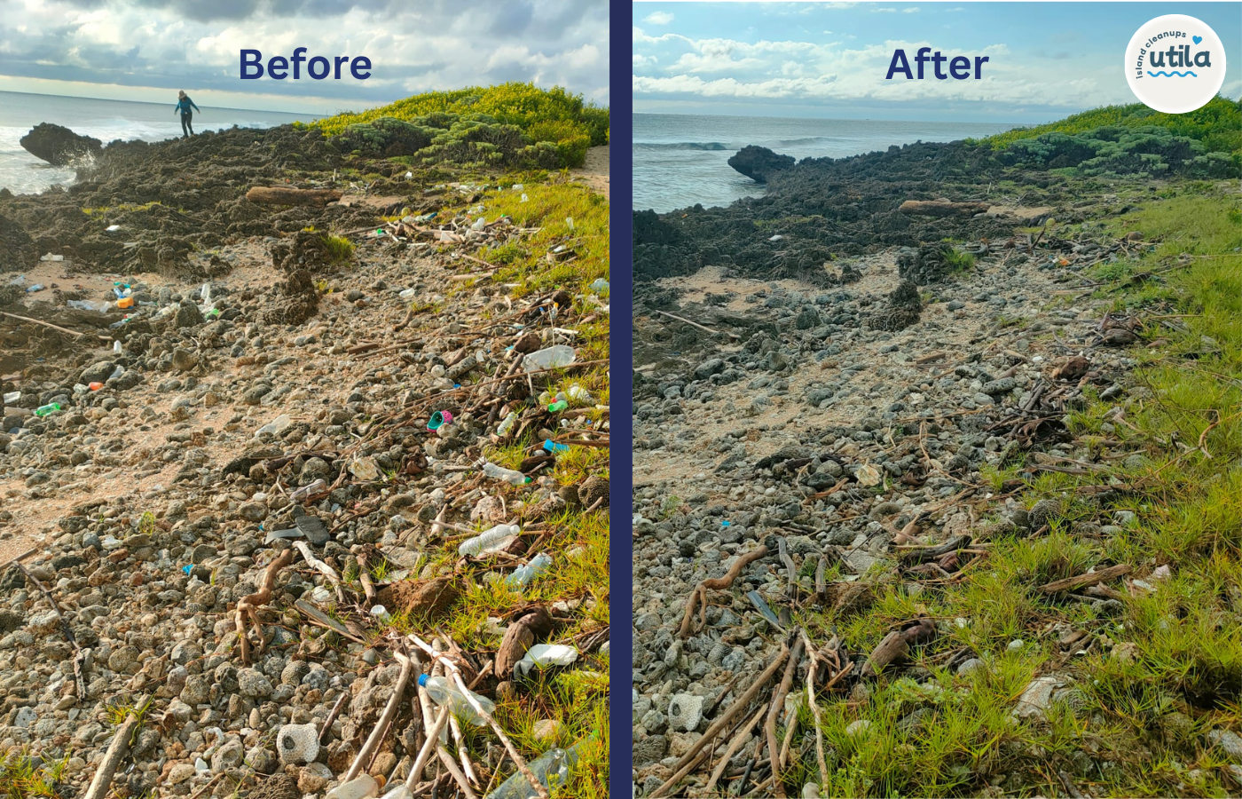Alternative view of beach cleanup results on January 14th 2026