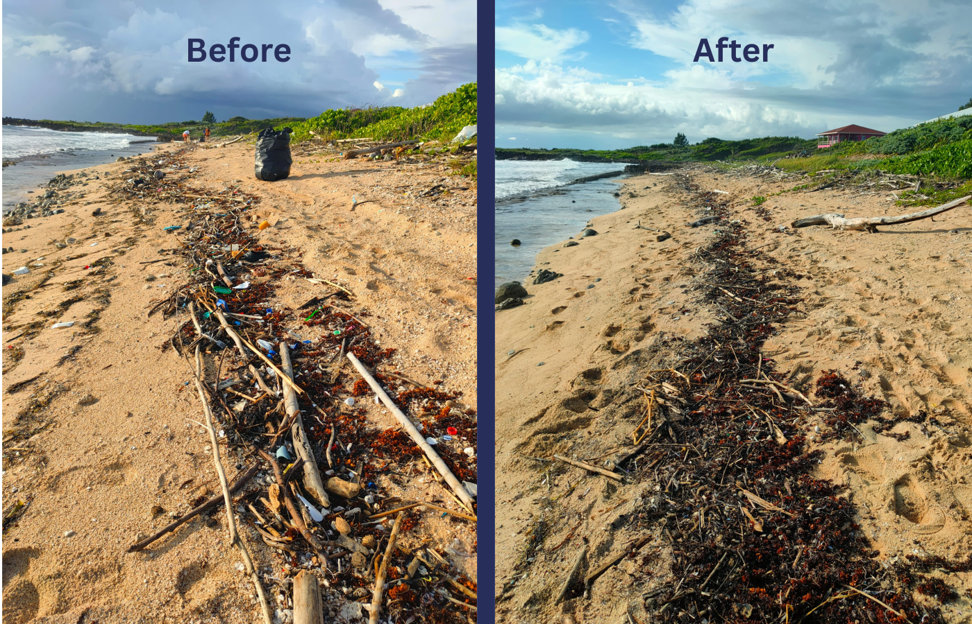 Transformation of Utila coastline on December 30th 2025
